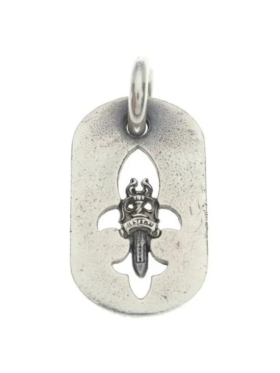 Chrome Hearts D Tag Sml Fle Dag Fudaga Dog Tag Small Necklace Top - Picture 1 of 6